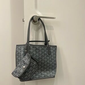 Mini Grey Tote Bag with matching wallet